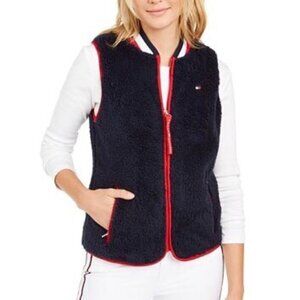 NWT Tommy Hilfiger Navy Womens Sherpa Vest